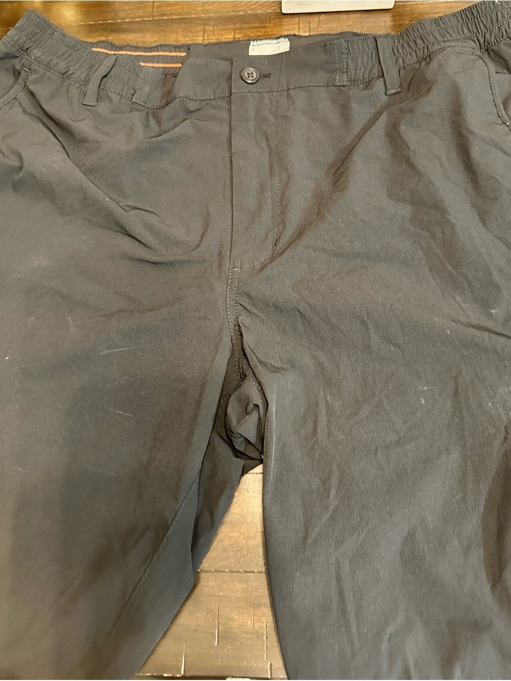 Men's Black Stretch Chino Shorts with Elastic Waist